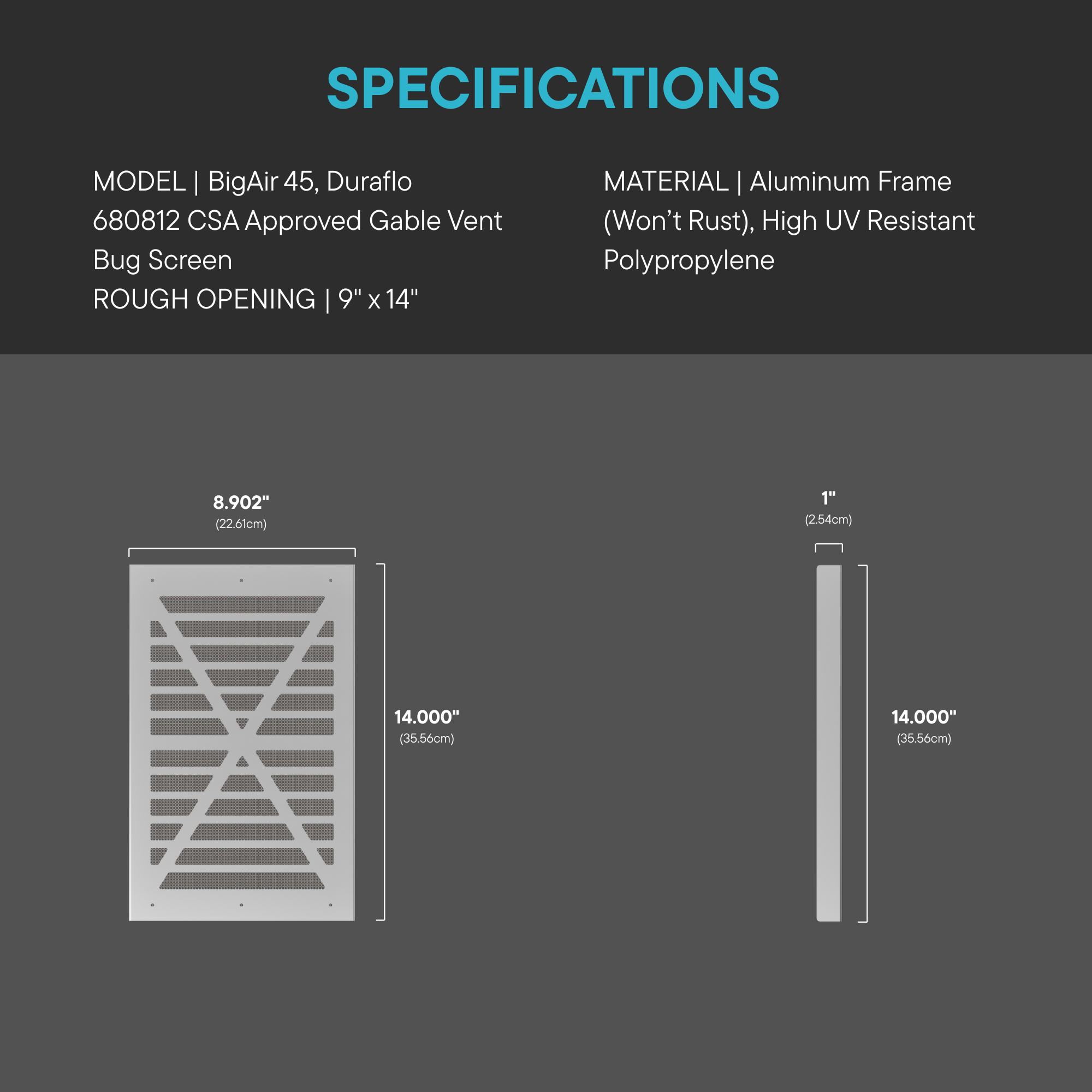 BigAir™ 45 Louvered Gable Vents
