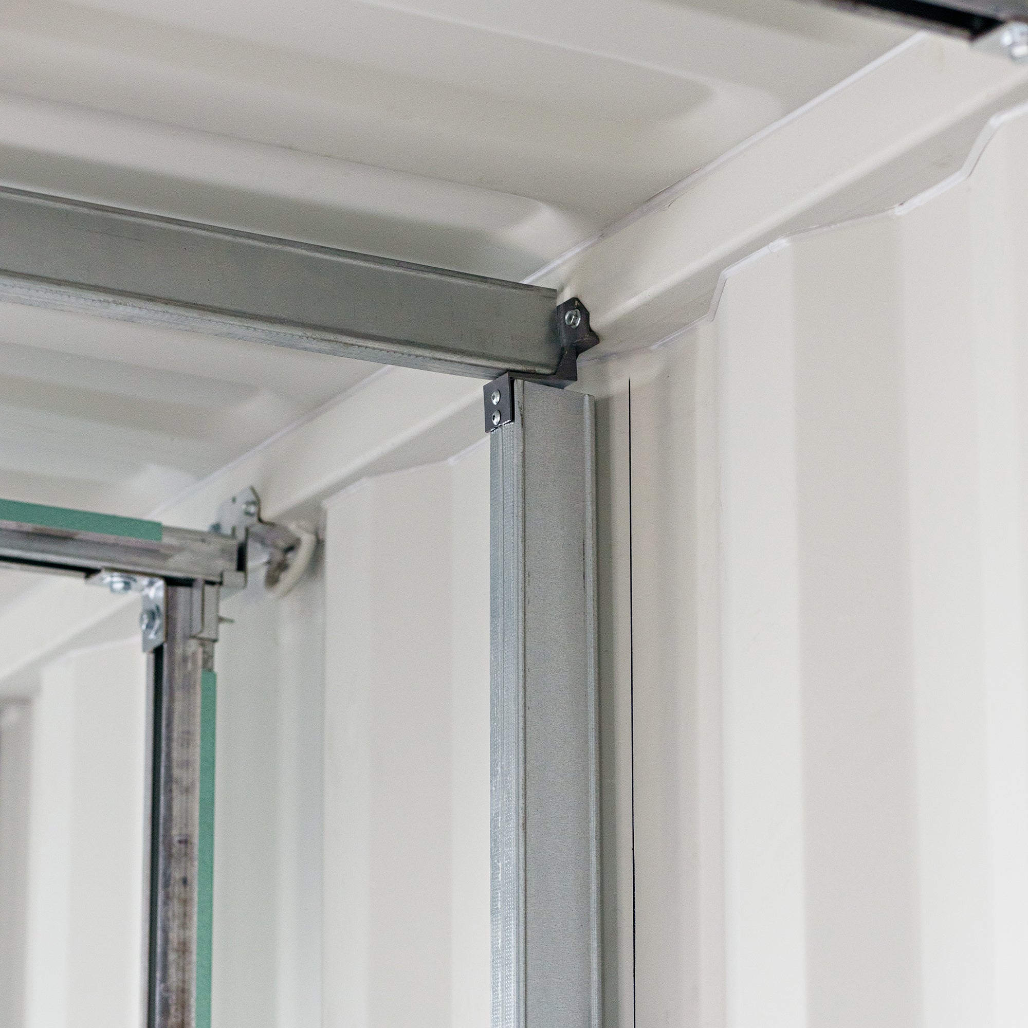 bracket installed showing how the tracks get attached when complete