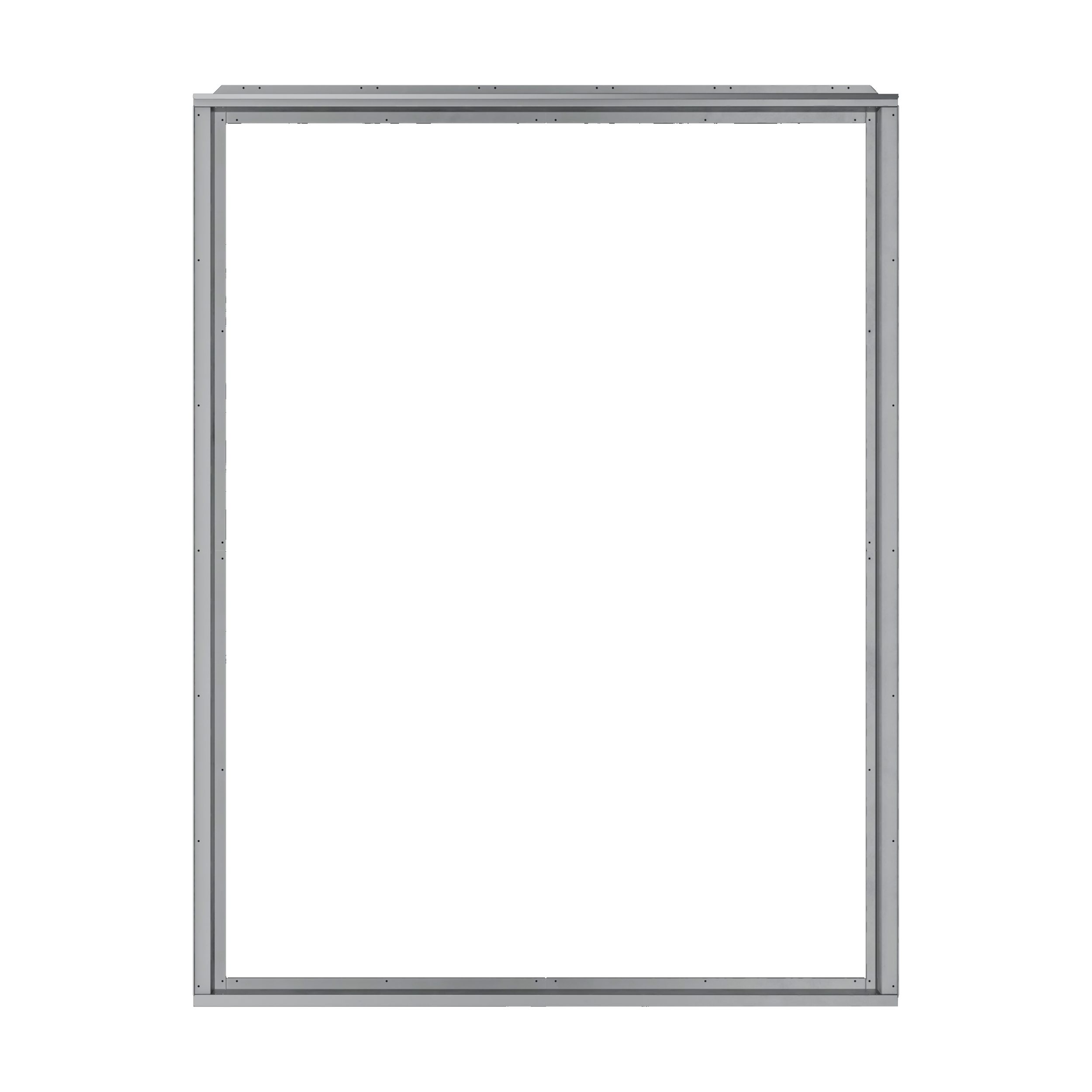 Sliding patio door frame made from galvanized steel designed to fit shipping container sidewalls for easy installation and weather resistance