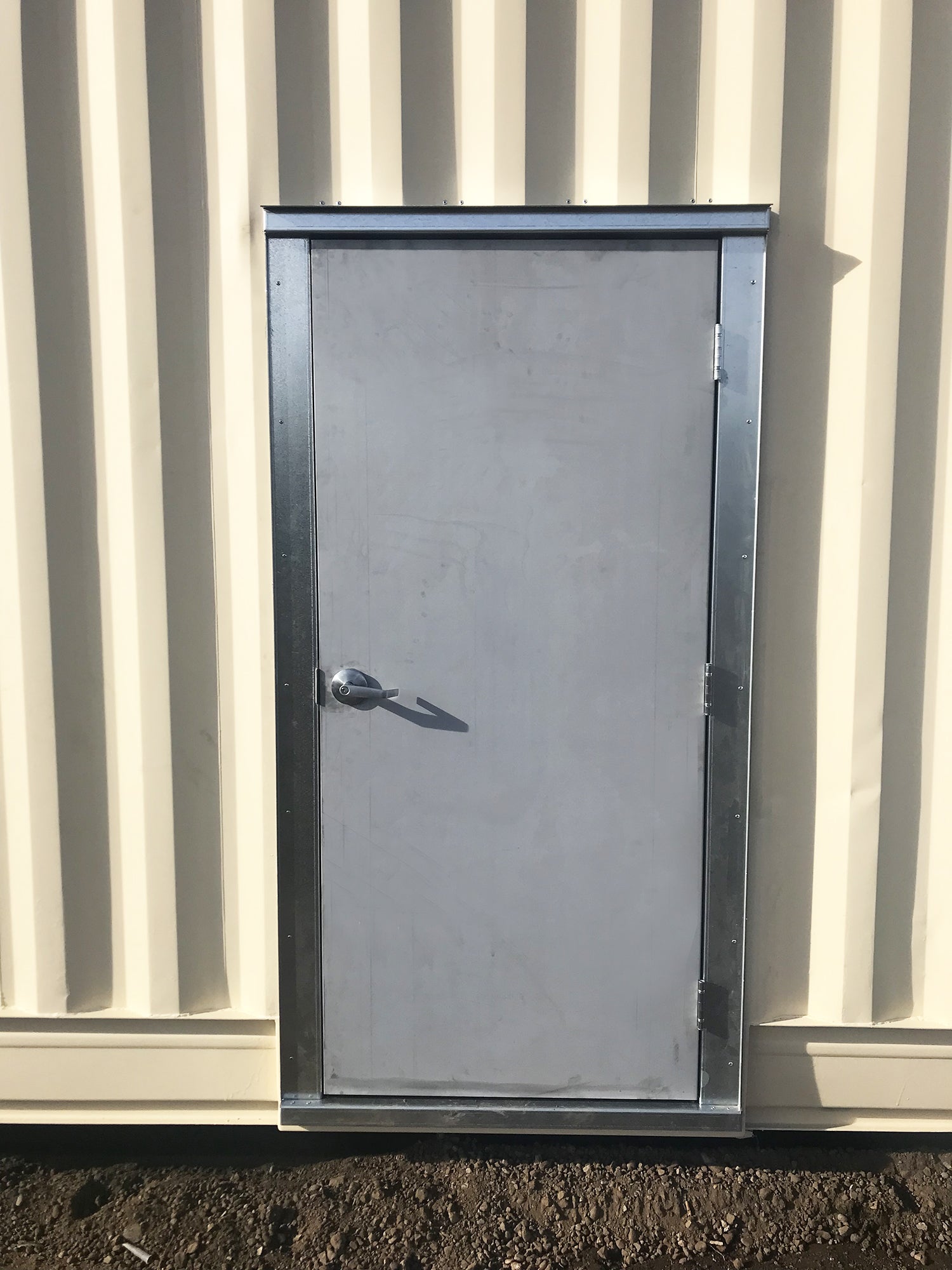 36" Steel Man Door & Frame Installed on side wall of shipping contianer
