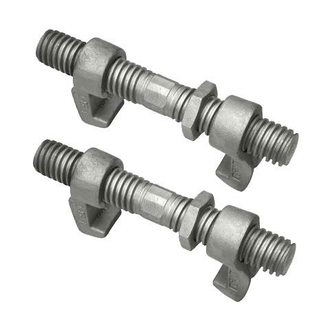 Pair of heavy-duty container bridge fittings made of hot-dip galvanized drop-forged steel, designed to securely connect ISO shipping containers side to side or end to end via corner castings. Rated for a 10-ton load capacity.