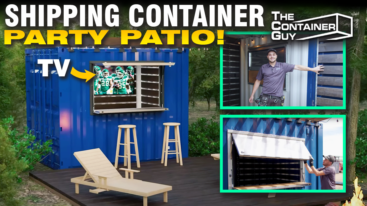 Backyard Patio Bar with Kiosk Window made from 10ft Container