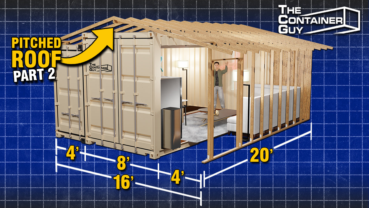 Pitched Roof For Home Or Garage - Join Two Shipping Containers Using NO WELD Brackets | Pitched Roof For Home Or Garage