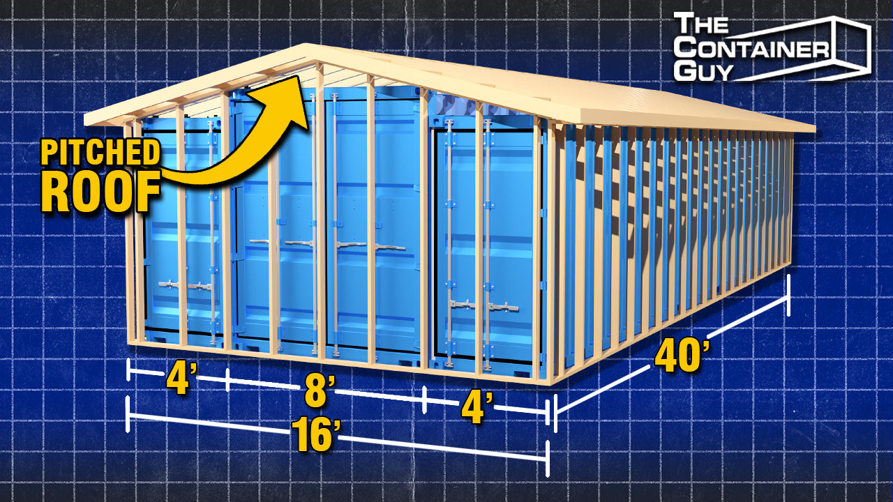 DIY Pitched Roof For Home Or Garage - Join Two Shipping Containers Using NO WELD Brackets