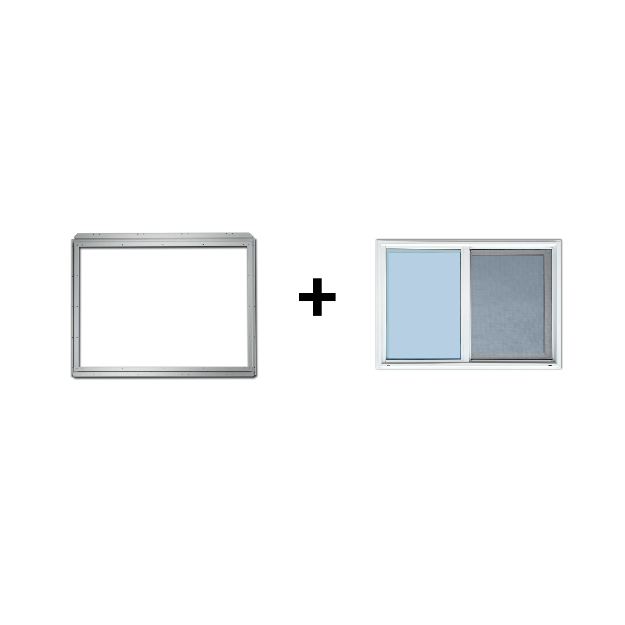 42" x 30" Side Wall Window Frame + 42" x 30" Vinyl Window (BUNDLE)