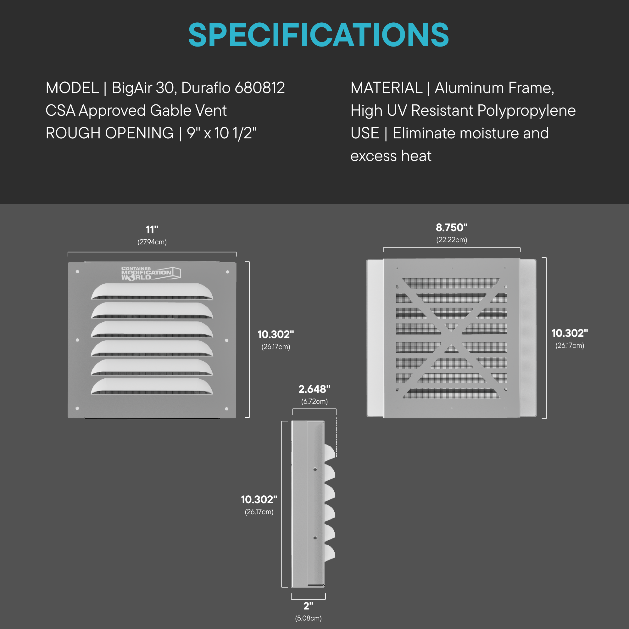 BigAir™ 30 Louvered Gable Vents