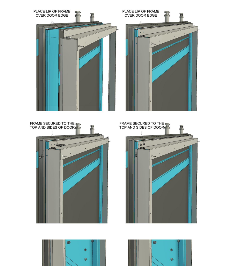 Diagram of installation of door flashing kit  