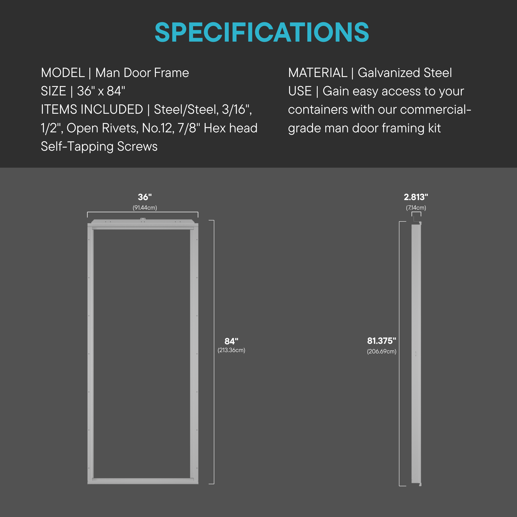 Man Door Frame Only (Slab Not Included)