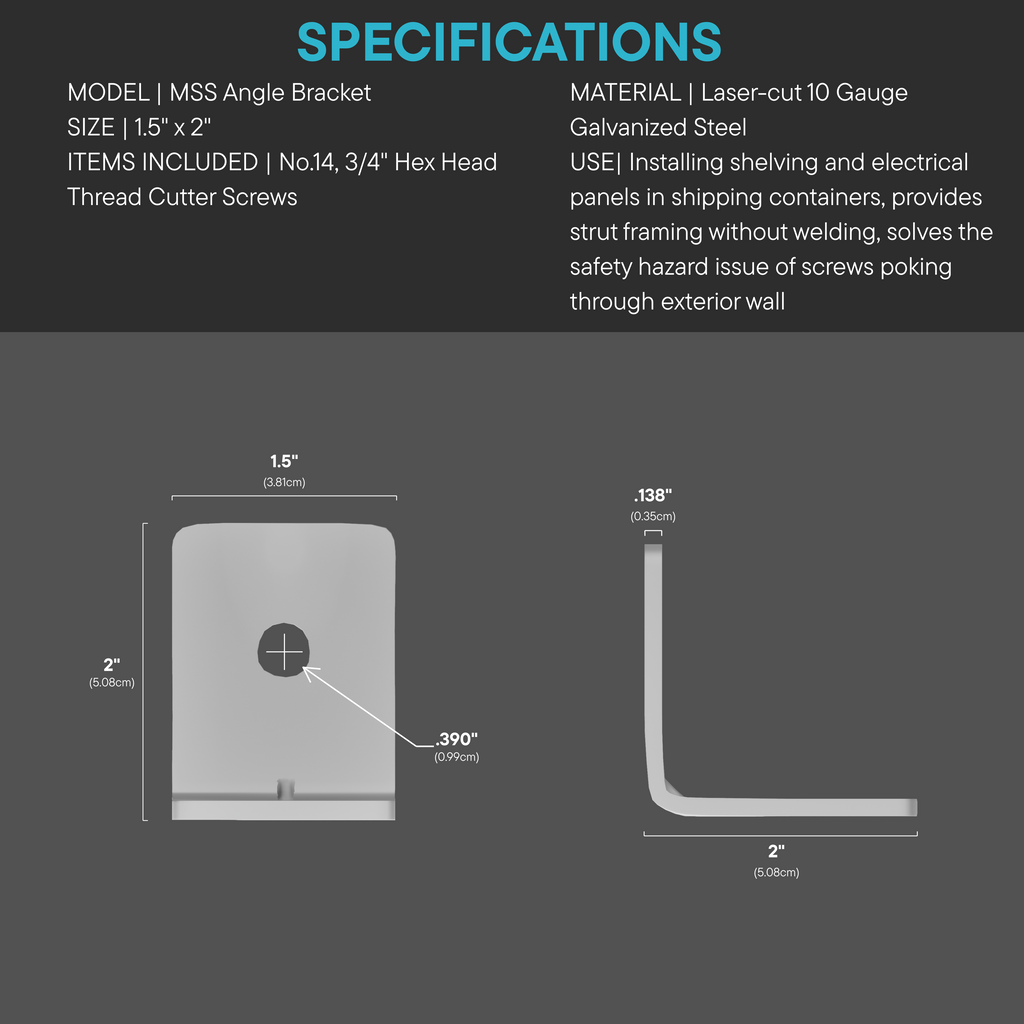 MSS Standard Galvanized Strut Mount Brackets