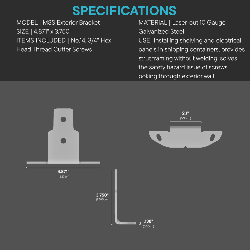 MSS Standard Galvanized Strut Mount Brackets