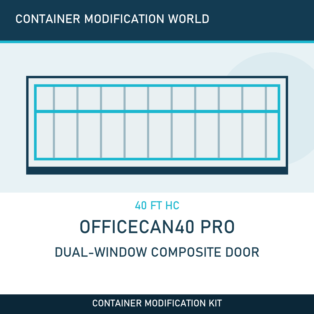 OfficeCan40 Pro - Dual-Window Composite Door Office Kit