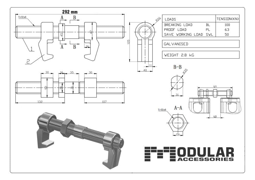 Bridge Fitting Clamp - Bolt/Twist/Screw Style (2 Pack)