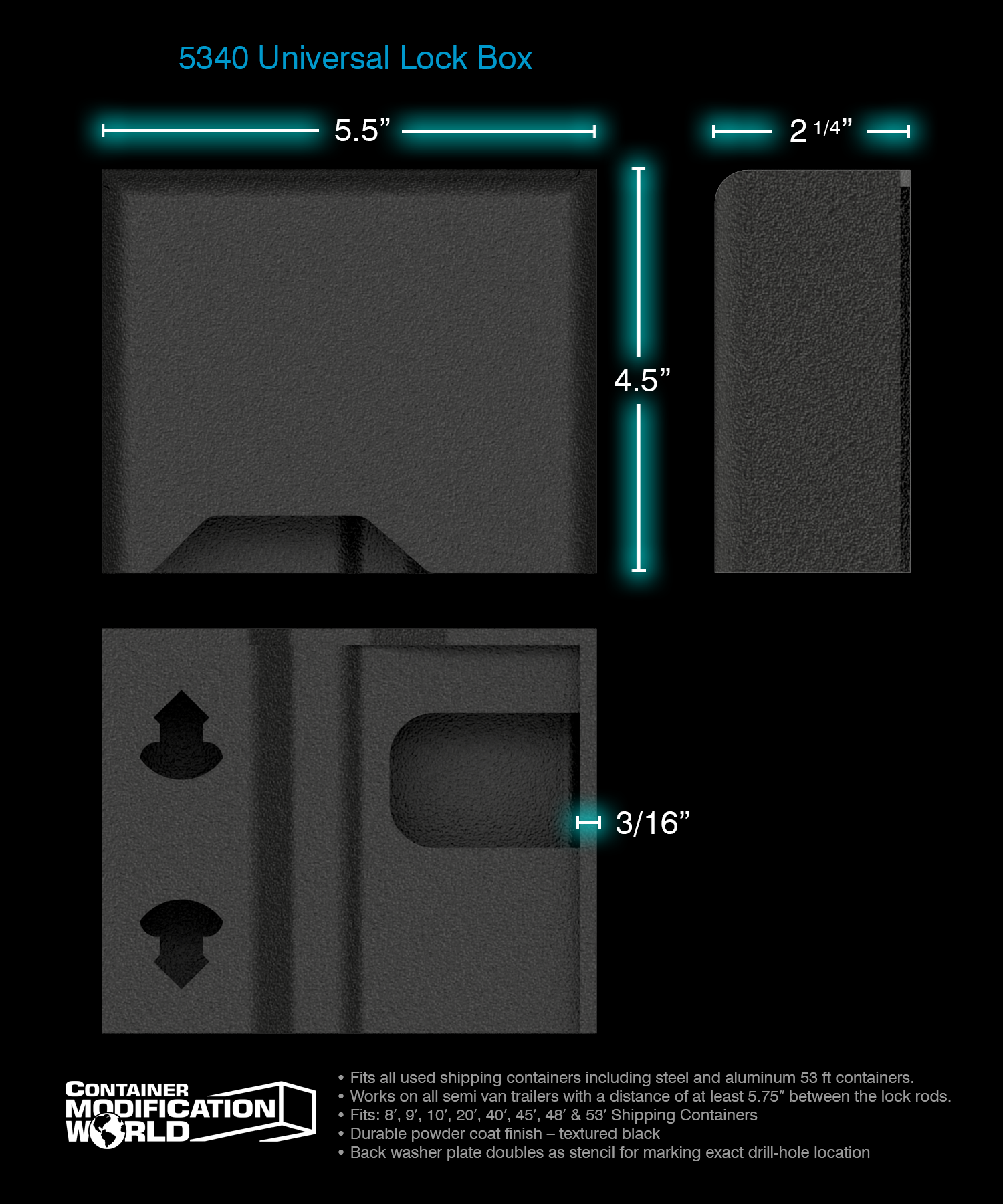 Shipping Container Lock Box with Lock